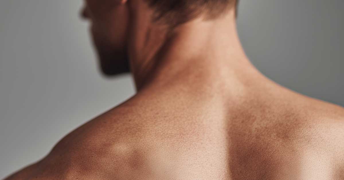 a close-up of a man's back